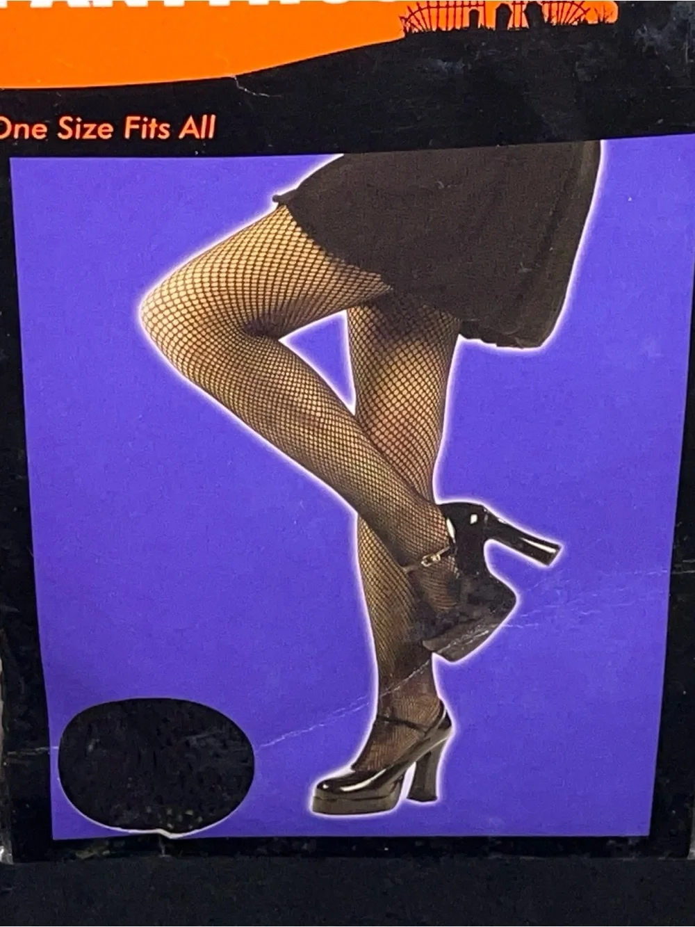 Vintage 90s Totally Ghoul Black Fishnet Stockings Pantyhose New NWT Goth Pinup